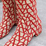 	 Bagsaaa Valentino Garavani VLogo Type boots in Red Toile Iconographe fabric - 2