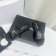 Bagsaaa Chanel Black Leather Slides - 6