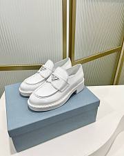 Bagsaaa Prada White Brushed Leather Loafers - 5