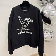 Bagsaaa Louis Vuitton Embroidered Cotton Sweatshirt Black - 1