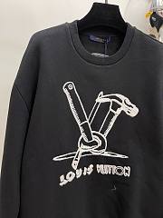 Bagsaaa Louis Vuitton Embroidered Cotton Sweatshirt Black - 4