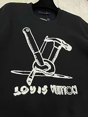 Bagsaaa Louis Vuitton Embroidered Cotton Sweatshirt Black - 5