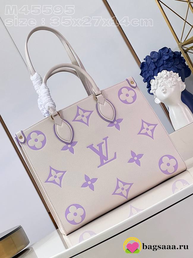 Bagsaaa Louis Vuitton Onthego MM White&Purple - 35*27*14CM - 1