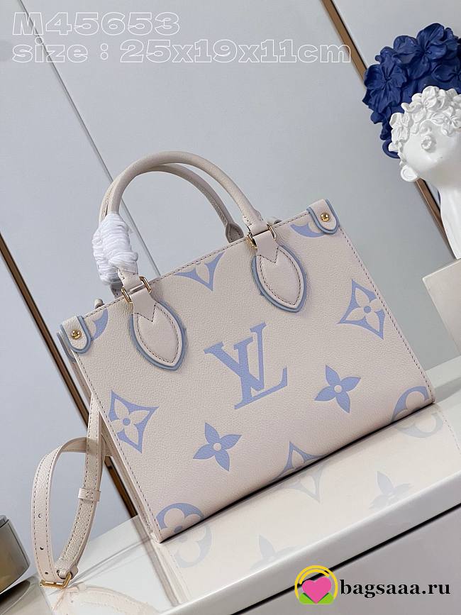 Bagsaaa Louis Vuitton Onthego PM White&Blue - 25 x 19 x 11.5 cm - 1