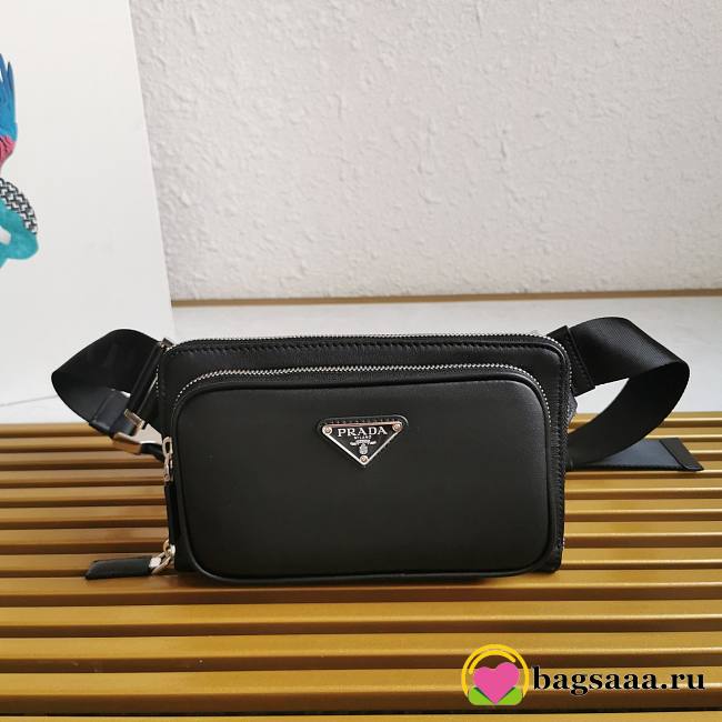 Bagsaaa Prada Black Leather Belt Bag - 21*13*2.5cm - 1