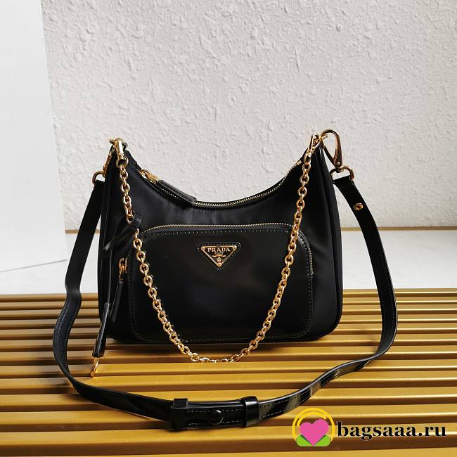 Bagsaaa Prada Re-Nylon and brushed leather mini-bag - 22*19.5*6cm - 1