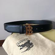 Bagsaaa Burberry Black Belt In Gold - 4