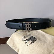 	 Bagsaaa Burberry Black Belt In Silver - 3