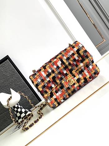 Bagsaaa Chanel Flap Bag Multicolor Tweed 20cm