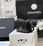 Bagsaaa Chanel Flap Bag Black Leather - 13*18*6cm - 3
