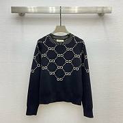 Bagsaaa Gucci Interlocking Gg Jacquard Wool Sweater Black - 1