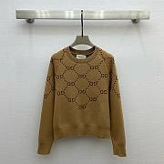 	 Bagsaaa Gucci Interlocking Gg Jacquard Wool Sweater Brown - 1
