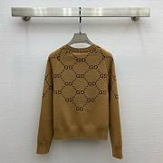 	 Bagsaaa Gucci Interlocking Gg Jacquard Wool Sweater Brown - 6