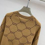 	 Bagsaaa Gucci Interlocking Gg Jacquard Wool Sweater Brown - 3