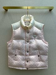 Bagsaaa Gucci GG COTTON CANVAS PADDED GILET Pink - 1