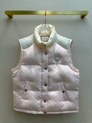 Bagsaaa Gucci GG COTTON CANVAS PADDED GILET Pink