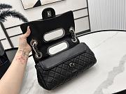 Bagsaaa Chanel Double Flap Bag with Cut Out Handle and Multi Chain Black Leather - 28＊20＊7cm - 4