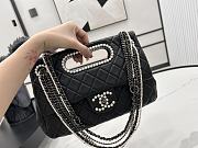 Bagsaaa Chanel Double Flap Bag with Cut Out Handle and Multi Chain Black Leather - 28＊20＊7cm - 3