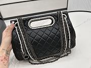 Bagsaaa Chanel Double Flap Bag with Cut Out Handle and Multi Chain Black Leather - 28＊20＊7cm - 2