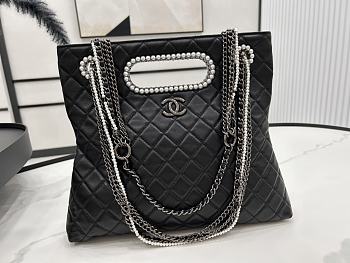 Bagsaaa Chanel Black Lambskin Bag - 32x28x5cm