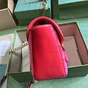 Bagsaaa Gucci GG Marmont Small Shoulder Bag Pink Velvet ‎443497 - 26x15x7cm - 2
