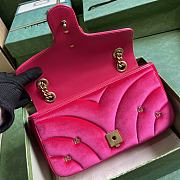 Bagsaaa Gucci GG Marmont Small Shoulder Bag Pink Velvet ‎443497 - 26x15x7cm - 3