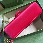 Bagsaaa Gucci GG Marmont Small Shoulder Bag Pink Velvet ‎443497 - 26x15x7cm - 4