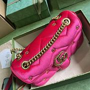 Bagsaaa Gucci GG Marmont Small Shoulder Bag Pink Velvet ‎443497 - 26x15x7cm - 5