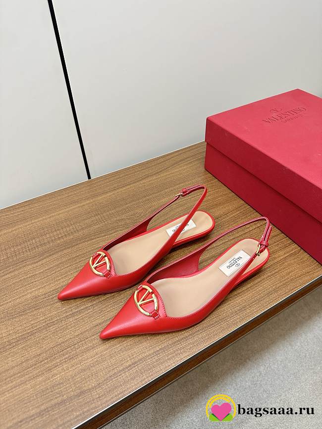 	 Bagsaaa Valentino Vlogo Heels In Red Leather - 1