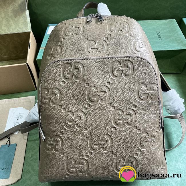 Bagsaaa Gucci Jumbo GG Backpack In Gray - 32x 42x 16cm - 1