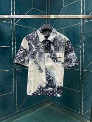 Bagsaaa Louis Vuitton Monogram Bandana Short-Sleeved Denim Shirt - 1