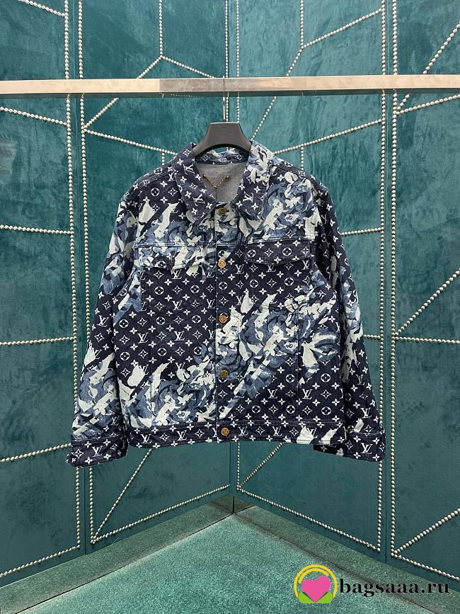 Bagsaaa Louis Vuitton Monogram Printed Denim Jacket - 1