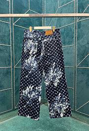 	 Bagsaaa Louis Vuitton Monogram Printed Denim Pants - 2