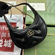 Bagsaaa Gucci Marmont Half Moon Shaped Mini Bag Black Leather - 21*16*5cm - 3
