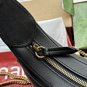 Bagsaaa Gucci Marmont Half Moon Shaped Mini Bag Black Leather - 21*16*5cm - 2