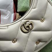 	 Bagsaaa Gucci Marmont Half Moon Shaped Mini Bag White Leather - 21*16*5cm - 2
