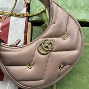	 Bagsaaa Gucci Marmont Half Moon Shaped Mini Bag Dust Pink Leather - 21*16*5cm - 5