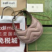 	 Bagsaaa Gucci Marmont Half Moon Shaped Mini Bag Dust Pink Leather - 21*16*5cm - 4