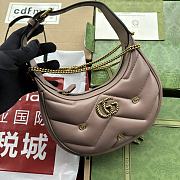 	 Bagsaaa Gucci Marmont Half Moon Shaped Mini Bag Dust Pink Leather - 21*16*5cm - 2