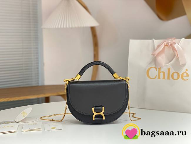 Bagsaaa Chloe Marcie Chain Flap Black Bag - 22.5x15.7x7cm - 1