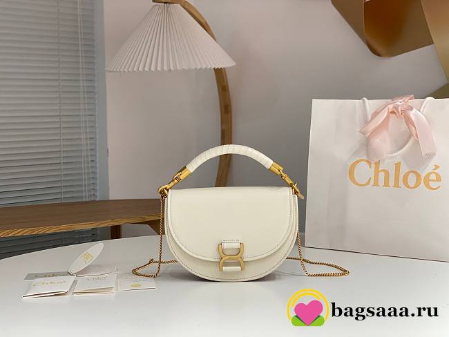 	 Bagsaaa Chloe Marcie Chain Flap White Bag - 22.5x15.7x7cm - 1