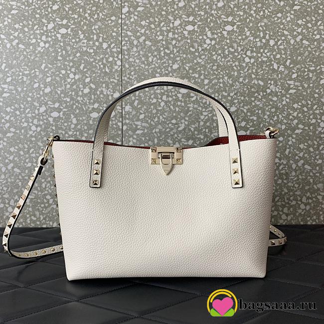 Bagsaaa Valentino Garavani Rockstud-embellishment tote bag white - 28*20*8cm - 1