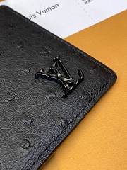 Bagsaaa Louis Vuitton Multiple Wallet Black Ostrich Leather - 12*9CM - 6