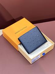 Bagsaaa Louis Vuitton Multiple Wallet Black Ostrich Leather - 12*9CM - 3