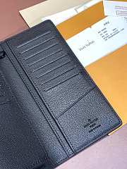 Bagsaaa LV Vertical Wallet Black Ostrich Leather - 10*19*2CM - 2