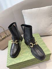 Bagsaaa Gucci Horsebit Plaque Ankle Boots Black - 4