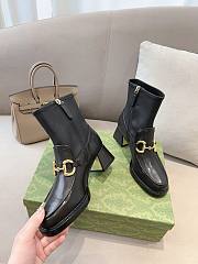 Bagsaaa Gucci Horsebit Plaque Ankle Boots Black - 2