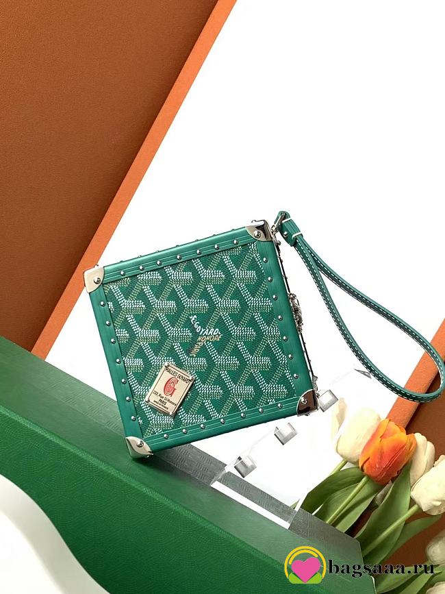 Bagsaa Goyard Dé Trunk Bag Metallic Green - 12.5*12.5*12.5CM - 1