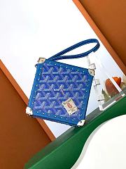 	 Bagsaa Goyard Dé Trunk Bag Metallic Blue - 12.5*12.5*12.5CM - 1