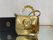 	 Bagsaaa Versace La Medusa studded top-handle bag in gold 16*6*12CM - 1